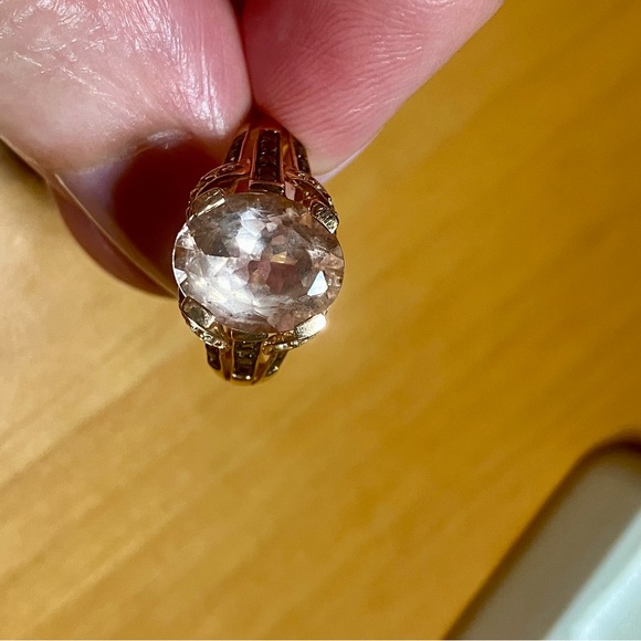 14 kt Rose Gold Morganite Diamond Ring - Picture 9 of 14